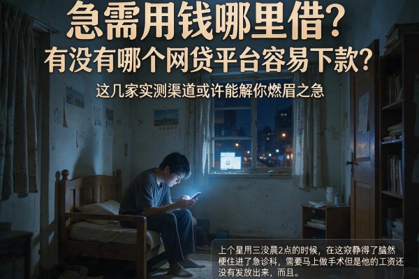 急需用钱哪里借?有没有哪个网贷平台容易下款?这几家实测渠道或许能解你燃眉之急