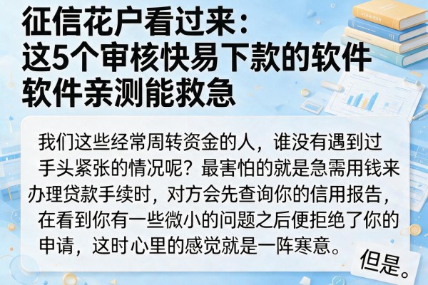 征信花户看过来：这5个审核快易下款的软件亲测能救急