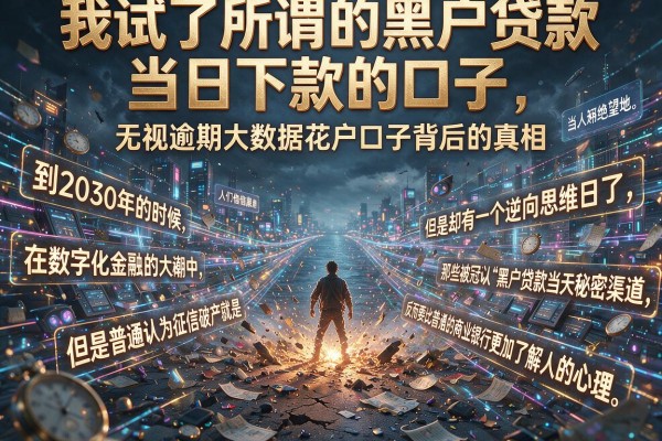 我试了所谓的黑户贷款当日下款的口子，发现无视逾期大数据花户口子背后的真相