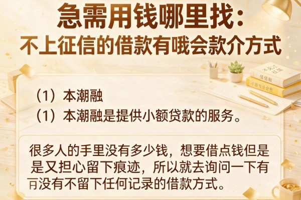 急需用钱哪里找?不上征信的借款有哪些我整理了这些