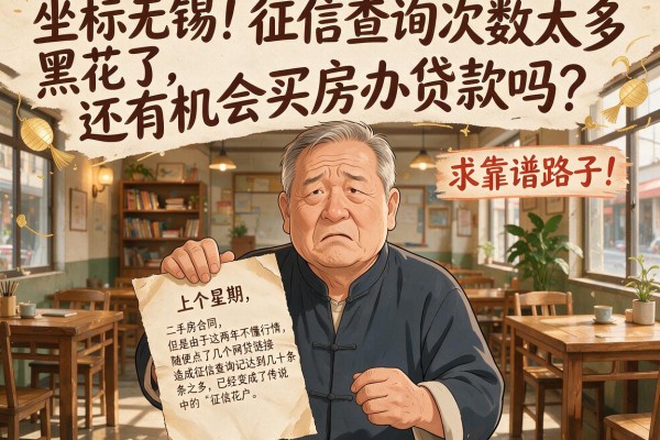 坐标无锡！征信查询次数太多黑花了，还有机会买房办贷款吗？求靠谱路子！