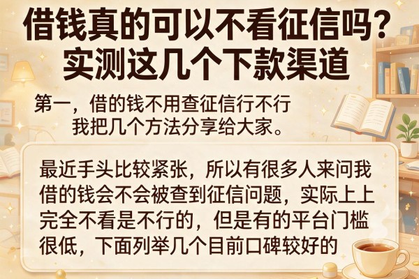 借钱真的可以不看征信吗？实测这几个下款渠道