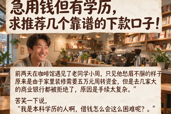 急用钱但有学历，求推荐几个靠谱的下款口子！