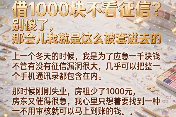 借1000块不看征信？别傻了，那会儿我就是这么被套进去的