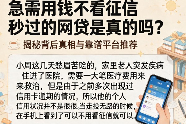 急需用钱不看征信秒过的网贷是真的吗？揭秘背后真相与靠谱平台推荐