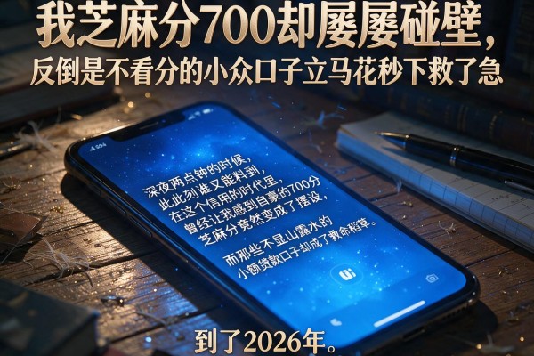 我芝麻分700却屡屡碰壁，反倒是不看分的小众口子立马花秒下救了急
