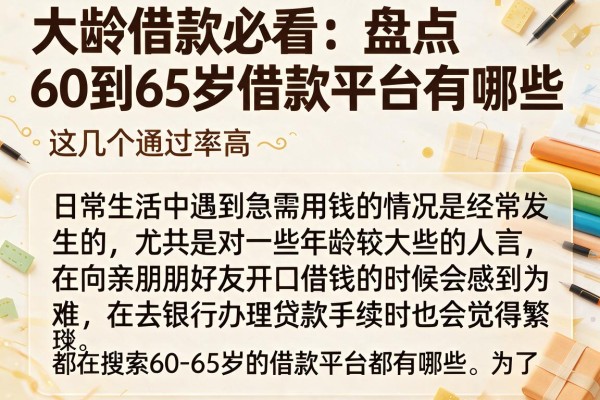 大龄借款必看:盘点60到65岁借款平台有哪些,这几个通过率高