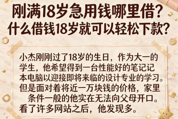 刚满18岁急用钱哪里借？什么借钱18岁就可以轻松下款？盘点五大靠谱平台