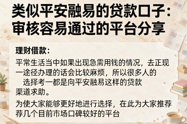 类似平安融易的贷款口子：审核容易通过的平台分享