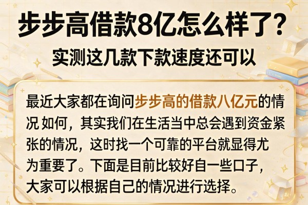 步步高借款8亿怎么样了？实测这几款下款速度还可以