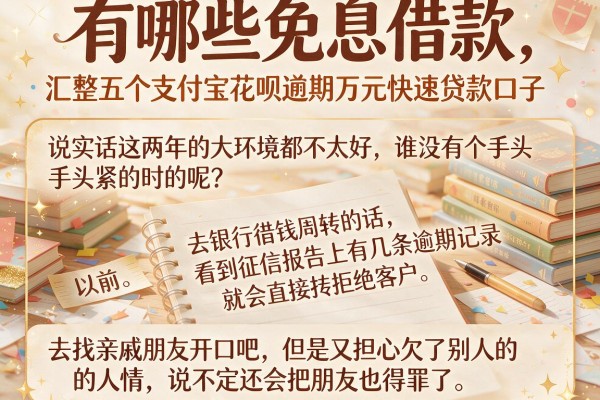 有哪些免息借款，汇整五个支付宝花呗逾期万元快速贷款口子