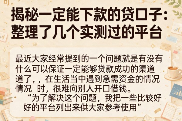 揭秘一定能下款的贷口子：整理了几个实测过的平台
