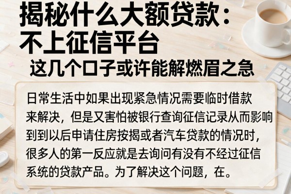 揭秘什么大额贷款不上征信平台，这几个口子或许能解燃眉之急