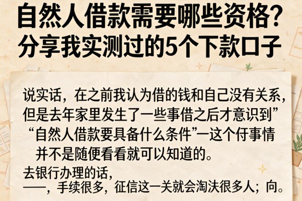 自然人借款需要哪些资格？分享我实测过的5个下款口子