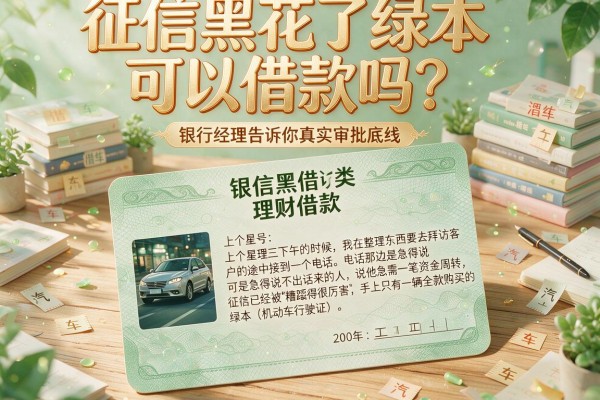 征信黑花了绿本可以借款吗？银行经理告诉你真实审批底线