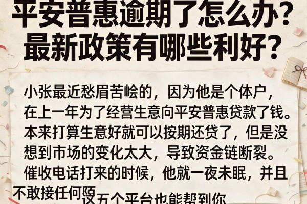 平安普惠逾期了怎么办？最新政策有哪些利好？这五个平台也能帮到你
