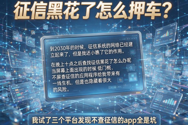 征信黑花了怎么押车？我试了三个平台发现不查征信的app全是坑