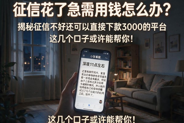 征信花了急需用钱怎么办？揭秘征信不好还可以直接下款3000的平台，这几个口子或许能帮你！
