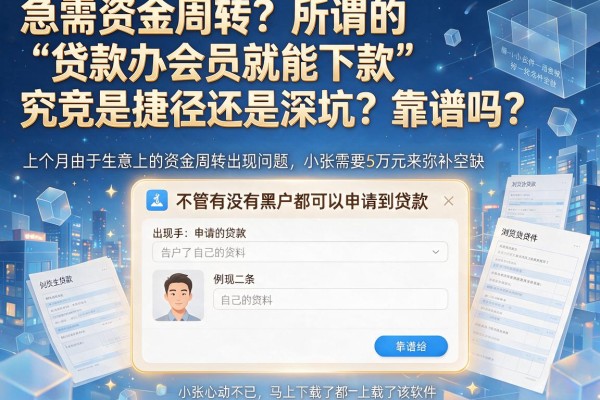 急需资金周转？所谓的“贷款办会员就能下款”究竟是捷径还是深坑？靠谱吗？