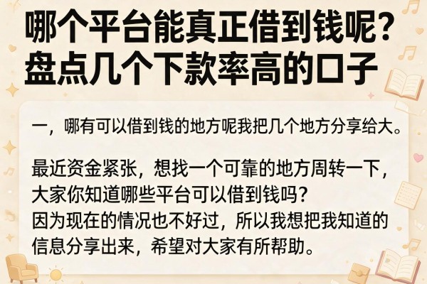 哪个平台能真正借到钱呢？盘点几个下款率高的口子