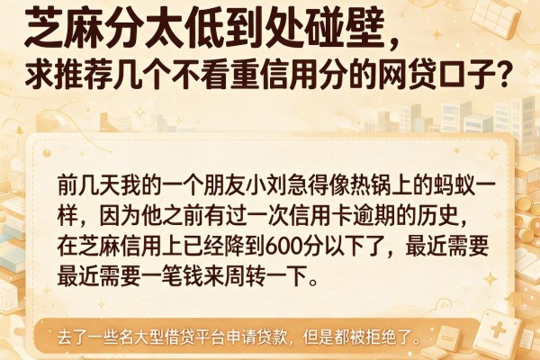 芝麻分太低到处碰壁，求推荐几个不看重信用分的网贷口子？