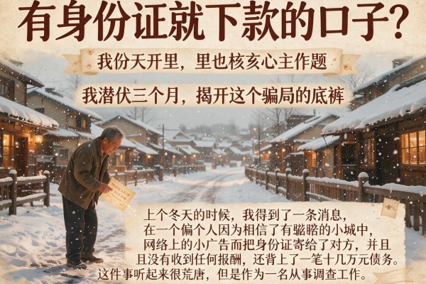 有身份证就下款的口子?我潜伏三个月,揭开这个骗局的底裤