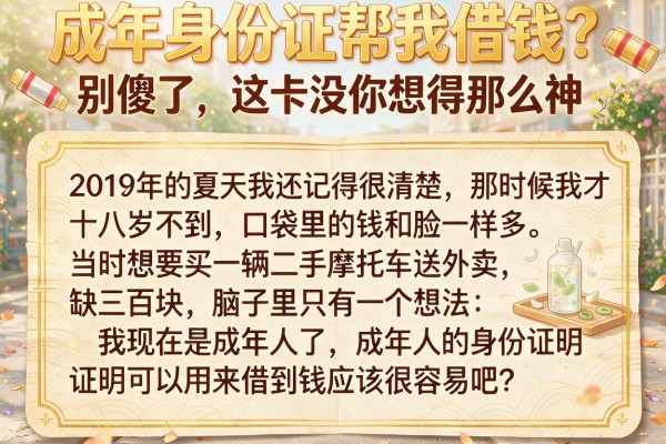 成年身份证帮我借钱？别傻了，这张卡没你想得那么神
