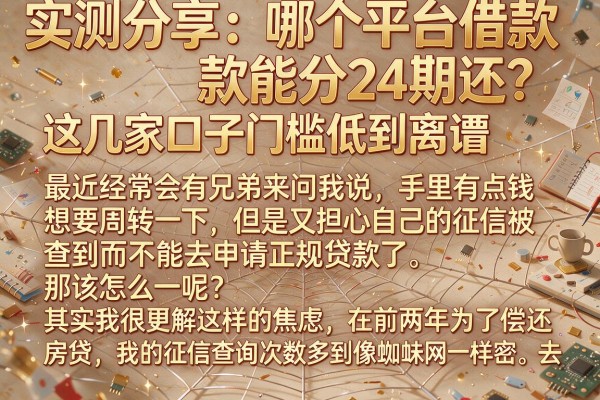 实测分享：哪个平台借款能分24期还？这几家口子门槛低到离谱