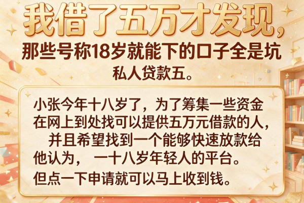 我借了五万才发现，那些号称18岁就能下的口子全是坑