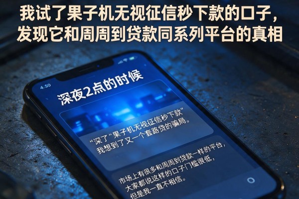 我试了果子机无视征信秒下款的口子，发现它和周周到贷款同系列平台的真相