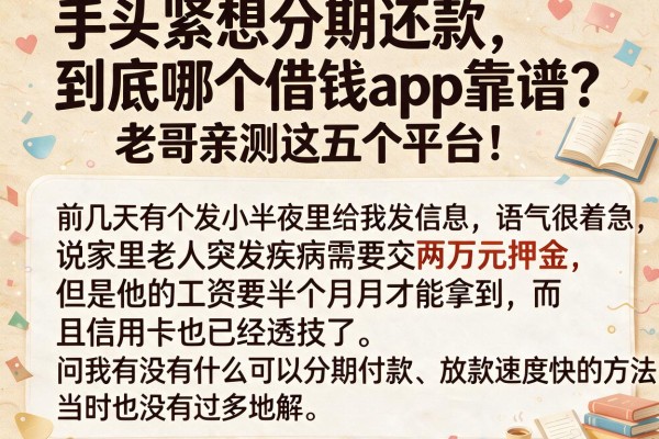 手头紧想分期还款，到底哪个借钱app靠谱？老哥亲测这五个平台！