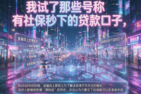 我试了那些号称有社保秒下的贷款口子，结果发现无视黑白好下款的口子根本不是你想的那样
