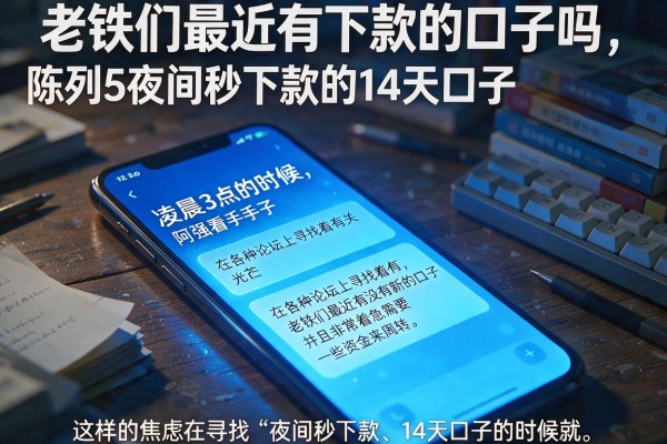 老铁们最近有下款的口子吗，陈列5个夜间秒下款的14天口子