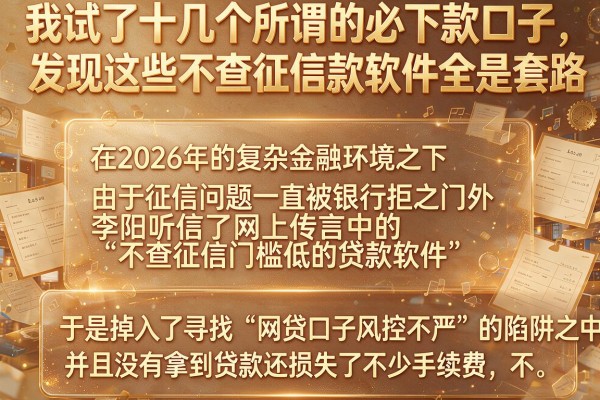 我试了十几个所谓的必下款口子，发现这些不查征信的贷款软件全是套路