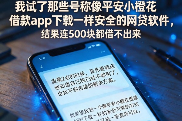 我试了那些号称像平安小橙花借款app下载一样安全的网贷软件，结果连500块都借不出来