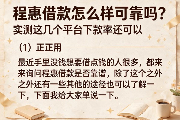 程惠借款怎么样可靠吗？实测这几个平台下款率还可以
