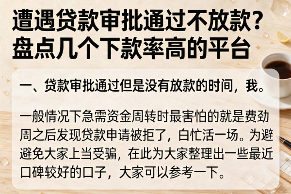 遭遇贷款审批通过不放款？盘点几个下款率高的平台