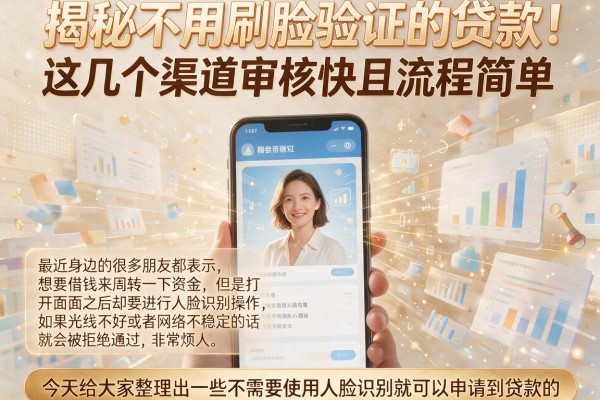 揭秘不用刷脸验证的贷款，这几个渠道审核快且流程简单