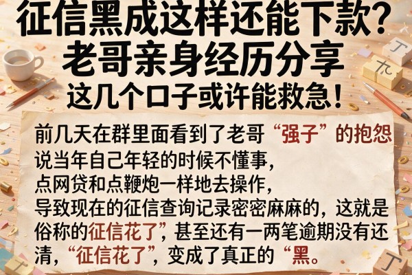 征信黑成这样还能下款？老哥亲身经历分享，这几个口子或许能救急！