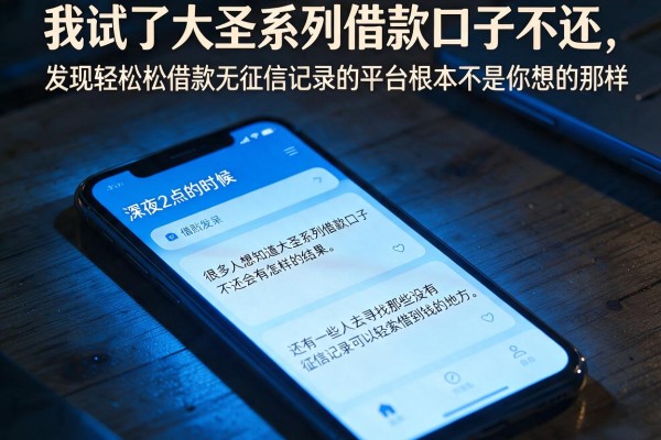我试了大圣系列借款口子不还，发现轻松借款无征信记录的平台根本不是你想的那样