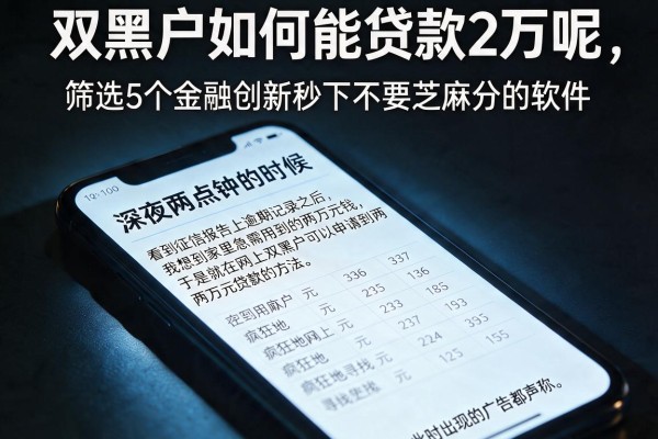 双黑户如何能贷款2万呢，筛选5个金融创新秒下不要芝麻分的软件