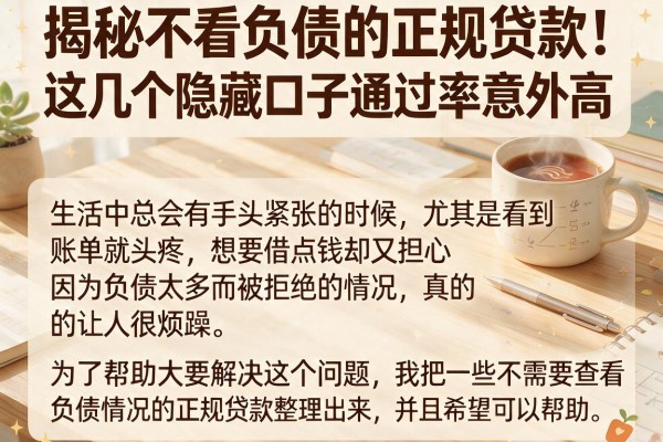 揭秘不看负债的正规贷款，这几个隐藏口子通过率意外高