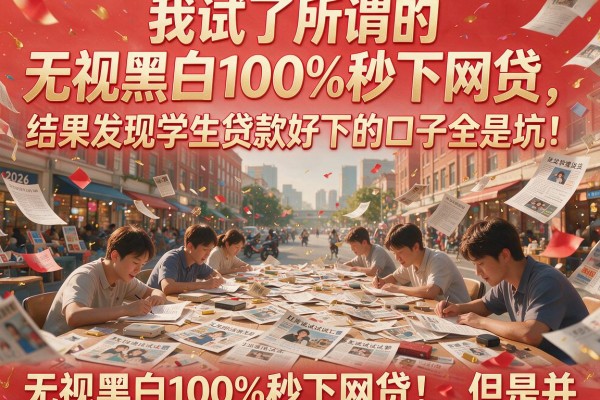 我试了所谓的无视黑白100%秒下网贷，结果发现学生贷款好下的口子全是坑