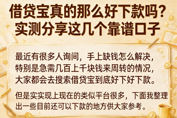 借贷宝真的那么好下款吗？实测分享这几个靠谱口子