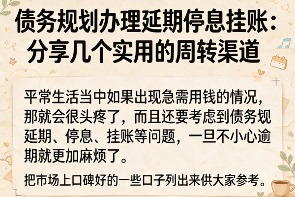 债务规划办理延期停息挂账：分享几个实用的周转渠道