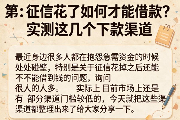 征信花了如何才能借款？实测这几个下款渠道
