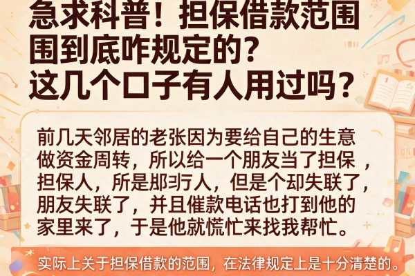 急求科普！担保借款范围到底咋规定的？这几个口子有人用过吗？