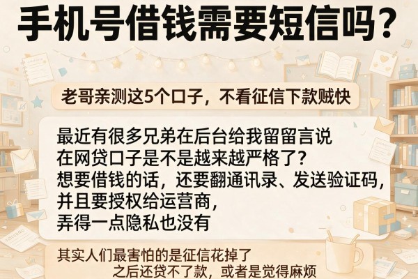 手机号借钱需要短信吗？老哥亲测这5个口子，不看征信下款贼快