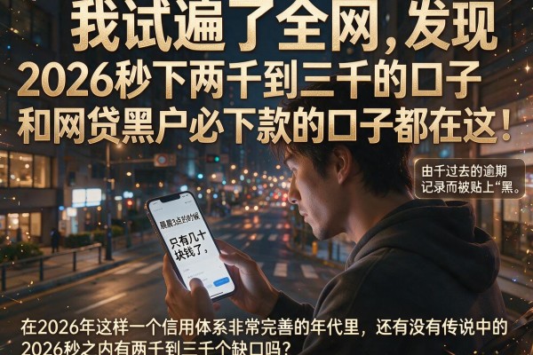 我试遍了全网，发现2026秒下两千到三千的口子和网贷黑户必下款的口子都在这