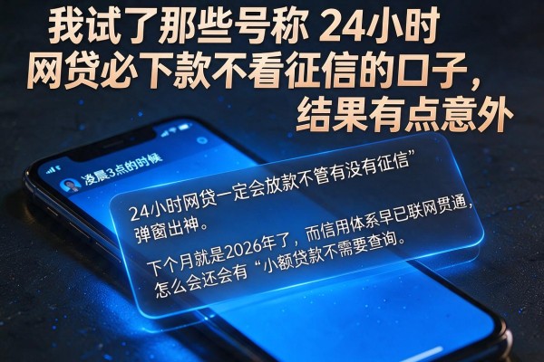 我试了那些号称24小时网贷必下款不看征信的口子，结果有点意外
